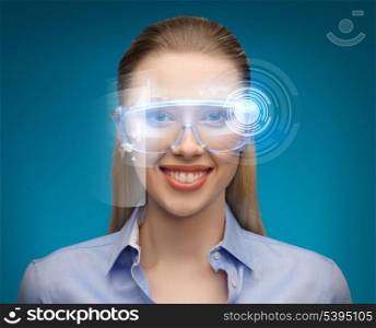 picture of handsome businesswoman with digital glasses