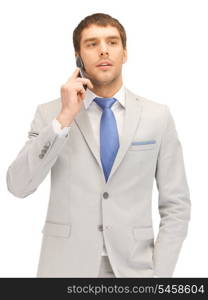 picture of handsome man with cell phone