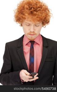 picture of handsome man with cell phone