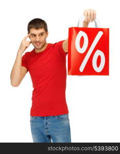 picture of handsome man with shopping bags