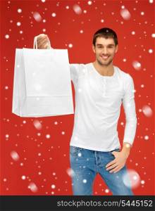 picture of handsome man with shopping bags