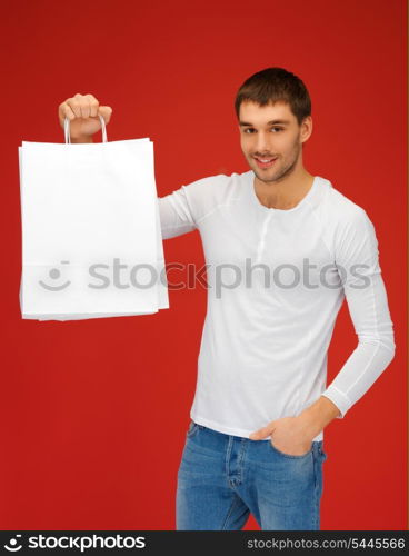 picture of handsome man with shopping bags