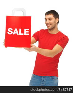 picture of handsome man with shopping bags