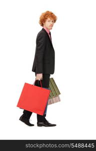 picture of handsome man with shopping bags