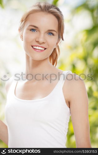 picture of happy and smiling teenage girl outdoors