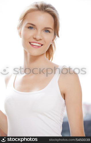 picture of happy and smiling teenage girl outdoors