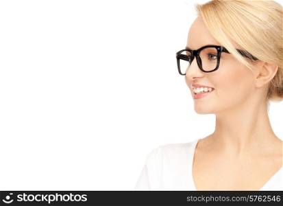 picture of happy and smiling woman in specs