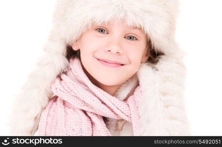 picture of happy girl in winter hat