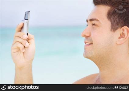 picture of happy man with cell phone