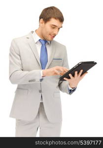 picture of happy man with tablet pc computer