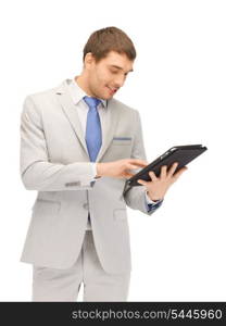 picture of happy man with tablet pc computer