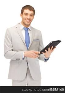 picture of happy man with tablet pc computer