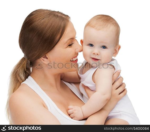 picture of happy mother with adorable baby.