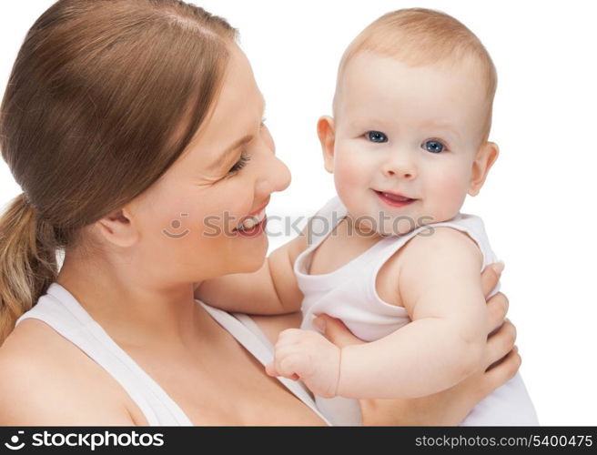 picture of happy mother with adorable baby.