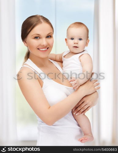 picture of happy mother with adorable baby