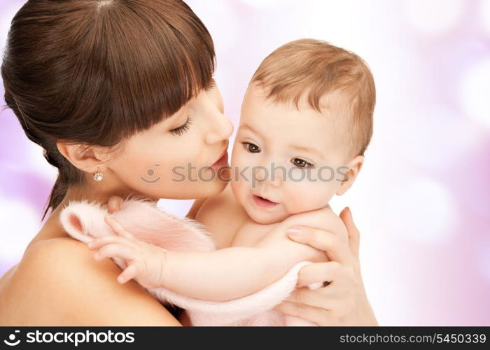 picture of happy mother with adorable baby