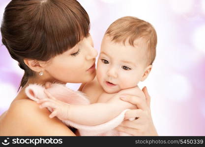 picture of happy mother with adorable baby