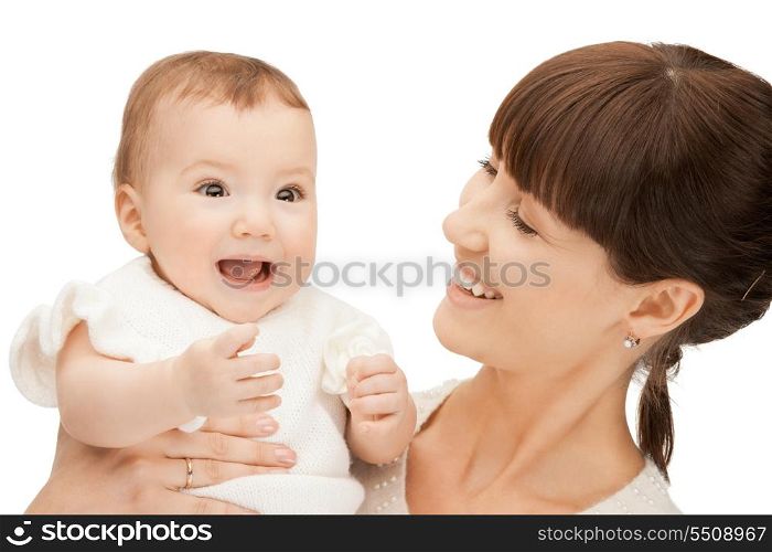 picture of happy mother with adorable baby