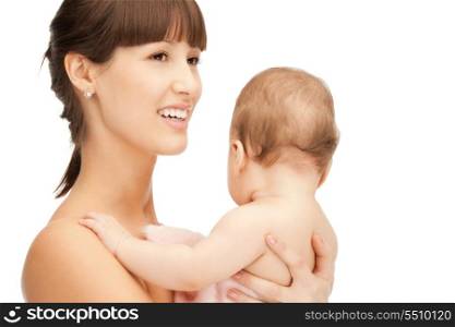 picture of happy mother with adorable baby
