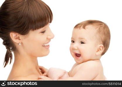 picture of happy mother with adorable baby