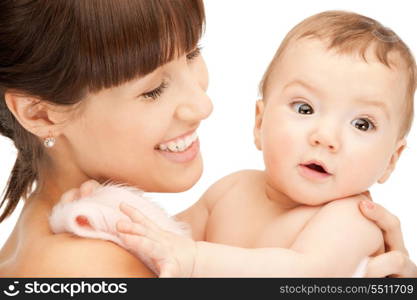 picture of happy mother with adorable baby