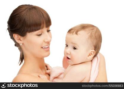 picture of happy mother with adorable baby (focus on woman)