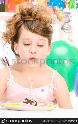 picture of happy party girl with cake