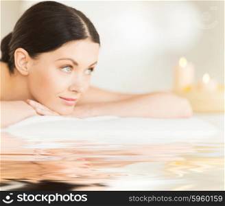 picture of happy relaxed woman in spa salon. woman in spa