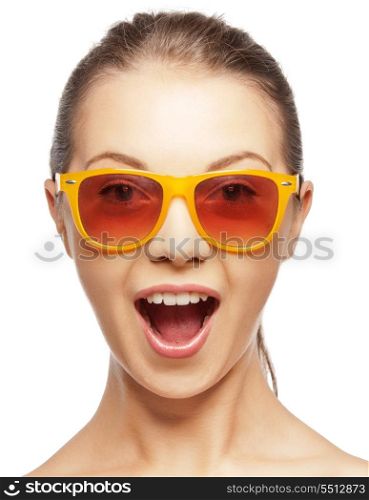 picture of happy screaming teenage girl in shades