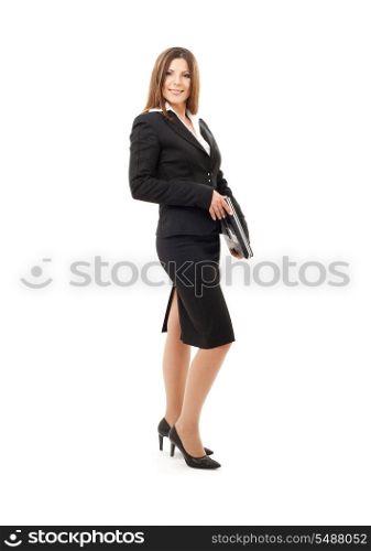 picture of happy successful businesswoman with laptop