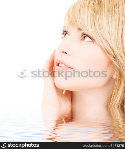 picture of happy teenage girl in water