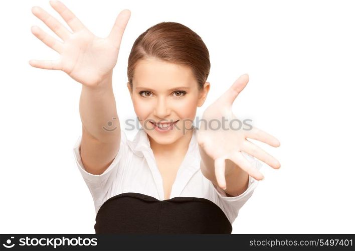 picture of happy teenage girl over white&#xA;