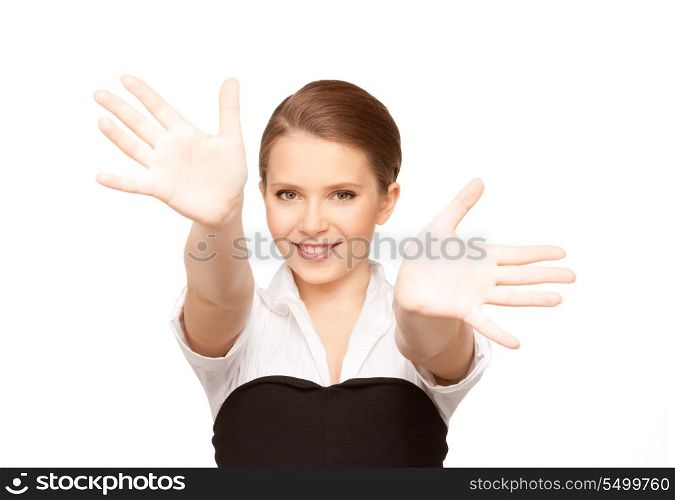 picture of happy teenage girl over white&#xA;