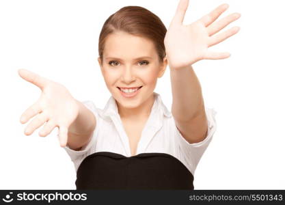 picture of happy teenage girl over white&#xA;