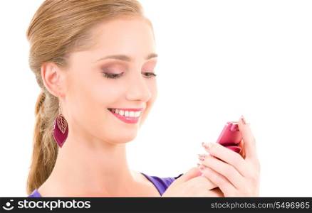 picture of happy teenage girl with cell phone