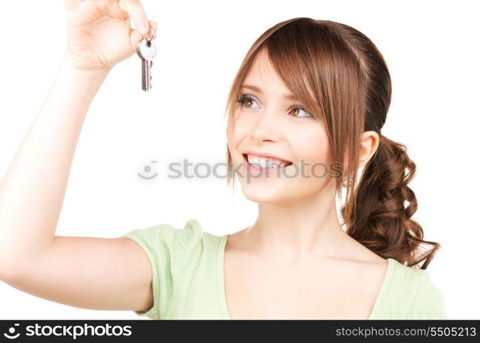 picture of happy teenage girl with keys