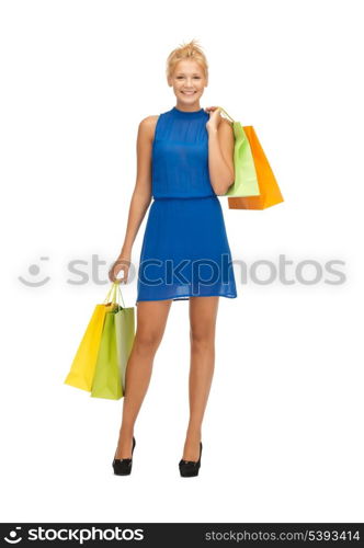 picture of happy teenage girl with shopping bags