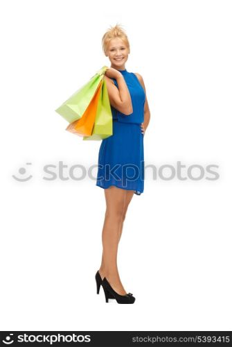 picture of happy teenage girl with shopping bags