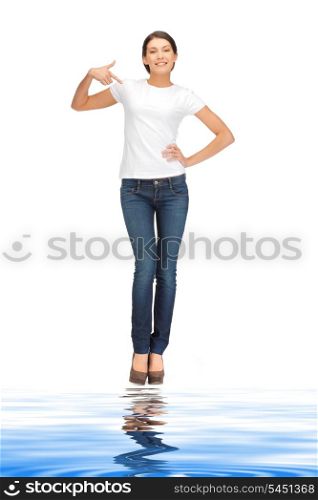 picture of happy teenage girl with water