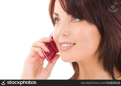 picture of happy woman with cell phone