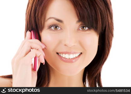 picture of happy woman with cell phone