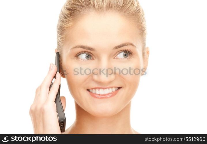 picture of happy woman with cell phone&#xA;