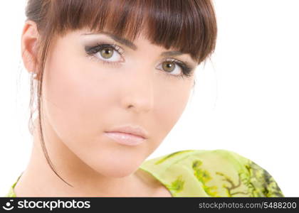 picture of healthy beautiful woman over white