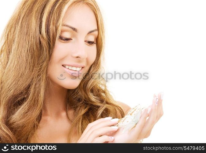 picture of healthy beautiful woman with butterfly