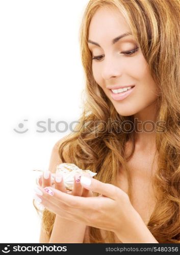 picture of healthy beautiful woman with butterfly