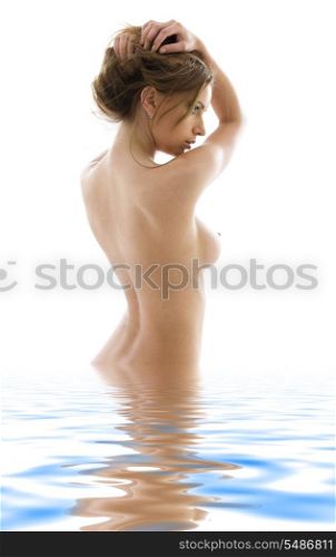 picture of healthy naked woman in water