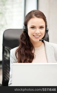 picture of helpline operator with laptop computer