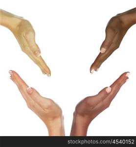 picture of human hands of persons of different races