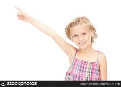 picture of little girl pointing her finger&#xA;
