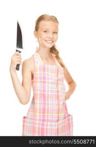 picture of little housewife with big knife